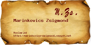 Marinkovics Zsigmond névjegykártya