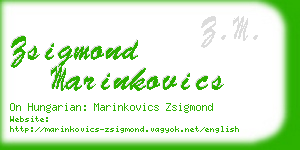 zsigmond marinkovics business card